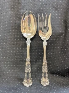 Gorham Buttercup Sterling Silver Salad Serving Set Spoon Fork 147 Grams DS02 - Picture 1 of 6
