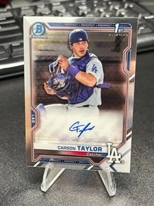 Autógrafos Bowman Chrome Prospect 2021 #CPA-CT Carson Taylor 1st Auto RC Rookie - Imagen 1 de 2