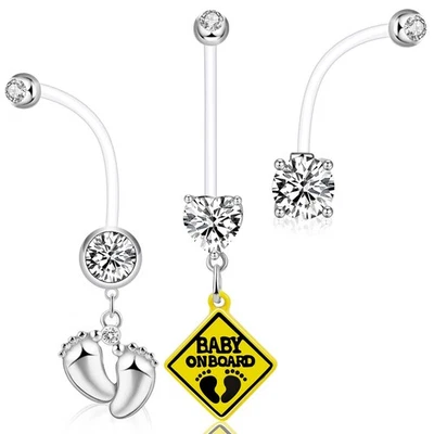 ONESING 3 Piezas 14G Embarazo Ombligo Anillos Flexibles Maternidad Vientre Butto... Foto 1 de 4