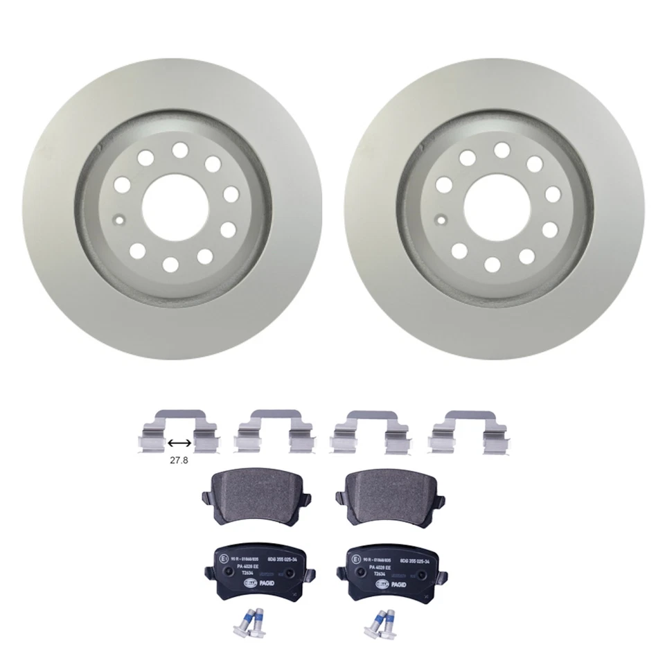 Kit de pastillas de freno de disco Hella rotores traseros de bajo metal para Volkswagen CC Passat AWD FI Foto 1 de 1