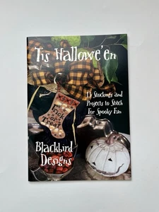 Blackbird Designs Tis Hallowe'en Cross Stitch Pattern Halloween Stockings - Picture 1 of 1