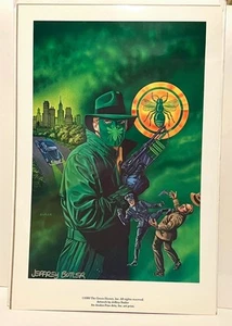 1990 Jeff Butler SIGNIERT Green Hornet & Kato OTR / Pulp Hero Comic Kunstdruck - Bild 1 von 2