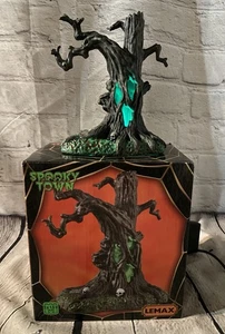 Lemax Spooky Town Creepy Tree Glowing Light 44306 Halloween Village IOB Green - Picture 1 of 13