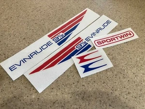 Evinrude Outboard Vintage Decal Kit 9.5 HP Die-Cut FREE SHIP + FREE Fish Decal! - Picture 1 of 1