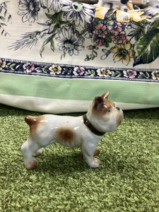 Vintage bulldog figurine made in occupied Japan Brown and white small Bulldog - Picture 1 of 7