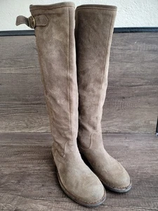 Fiorentini + Baker Women's Gray Tall Suede Riding Boots Sz 37 US 7. - Picture 1 of 13