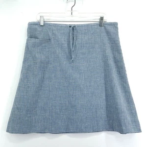 Falda corta vintage años 70 mujer 10 guinga azul bolsillo cordón preppy costero - Imagen 1 de 10