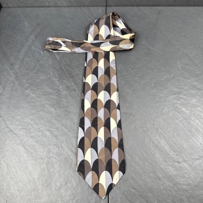 Corbata para hombre Zylos George Machado negra marrón gris blanca 100 % seda 58 x 4 Foto 1 de 4