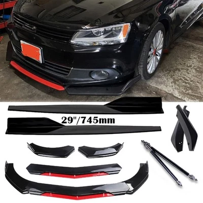 For Volkswagen EOS Front Bumper Lip Splitter Spoiler Glossy Black Side Skirt - Image 1 of 4