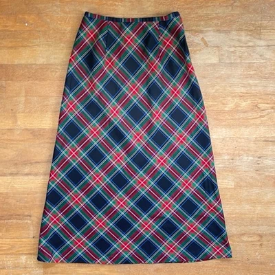 Vintage Tartan Plaid Maxi Skirt Size XS 26" Waist 1990s Pendleton Twill Wool - Image 1 of 4