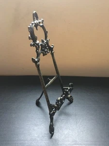 Antike verzierte massive Messing Tischplatte Staffelei Ständer für Foto/Platte Display 11" Höhe - Bild 1 von 9