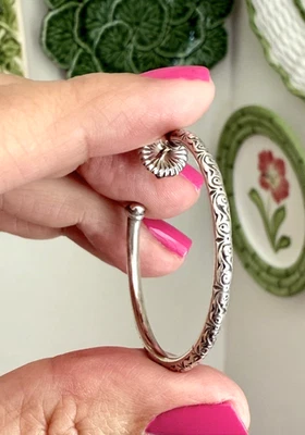 Konstantino Engraved Filigree Scroll Hoop Earrings, Sterling Silver - Image 1 of 2