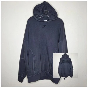 Gymshark Neu mit Etikett Herren XL Heritage Washed Oversized Hoodie blau Spellout Pullover NEU  - Bild 1 von 9