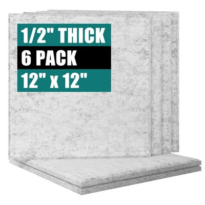 Felt Cork Board for Wall Office, 0.5 Inch Thick 6 PCS Grey Pin Board Adhesive - Image 1 of 4