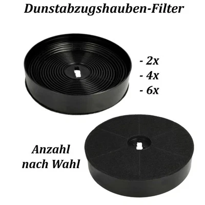 TRADE-SHOP 2x/4x/6x Aktivkohle-Filter 17 x 3,4cm für Optima, Falmec Dunstabzugshauben