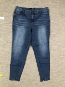 1822 Denim Jeans Womens 16W Blue Medium Wash Skinny Stretch Plus Size High Rise - Picture 1 of 11