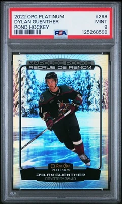 2022 O-PEE-CHEE PLATINUM POND HKY #298 DYLAN GUENTHER PSA 9 - Image 1 of 2