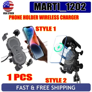 15W Wireless Charging Shockproof Phone Holder Bike Cellphone Support Waterproof. - Photo 1 sur 18