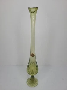 Vintage Fenton Vase Sockel GELB geschwungene Knospe Vase ~ 14" hoch beklebt MUSS GEREINIGT WERDEN - Bild 1 von 9