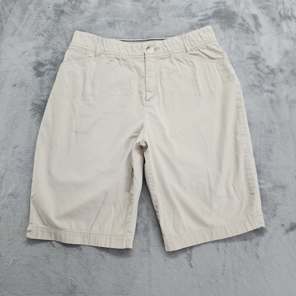 Christopher & Banks Pantalones Cortos Para Mujer 12 Tostado Caqui Tiro Alto Bermudas Elastizadas Informales Foto 1 de 4