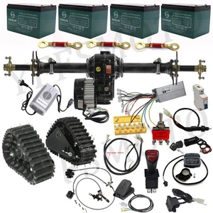 Rueda Pistas de Nieve 48V 1000W Motor Diferencial Eje Trasero para Cortacésped ATV Quad Golf - Imagen 1 de 19