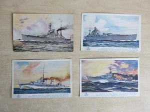 WW2 Royal Navy Ships Postcards x 4. - Foto 1 di 7