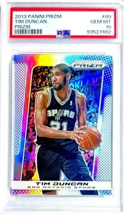 2013 Tim Duncan Panini Prizm Silver PSA 10 *POP 25* Pristine Gem Refractor #80 - Picture 1 of 8