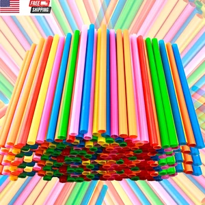200 Pcs Jumbo Smoothie Straws, Colorful Disposable Wide-Mouthed Large Straw - Picture 1 of 2