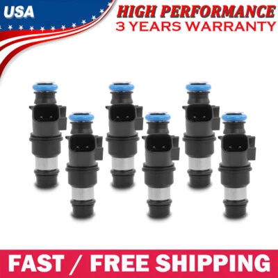 Set of 6 Fuel Injectors for Chevrolet Buick Rendezvous Pontiac G6 Saturn Relay - Image 1 of 4