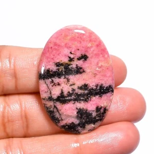58.00 Cts Genuine Rhodonite Loose Gemstone Oval Cabochon 38X26X5 mm - Picture 1 of 6
