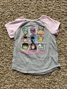 Marvel Heroes Girls Shirt 7 Pink Gray - Picture 1 of 3