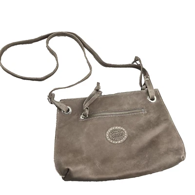 Roots Canads Leather Bag Purse Brown Leather Strap Crossbody 90's Boho Chic - Image 1 of 4