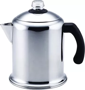 Percolatore da caffè classico Yosemite in acciaio inox - 8 tazze, argento, piano cottura - Foto 1 di 17