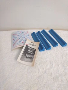 4 Original(1948) Scrabble Tile Racks Letter Holders Blue Plastic & 8 Score Cards - Picture 1 of 9