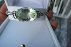 Huge Rare Green VS 23ct aquamarine 0.6-1ct ct Diamond &amp; 14k gold bracelet bangle