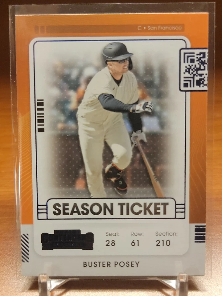 2021 Panini Contenders BLUE SEASON TICKET Buster Posey San Francisco Giants - Image 1 of 2