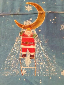 Leuchtender Weihnachtsmann mit Leiter und Mond 50cm - Bild 1 von 2