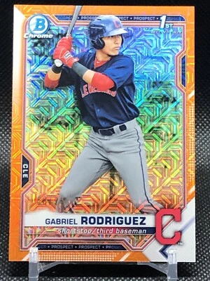 2021 1st Bowman Chrome Mega Box ORANGE Refractor BCP180 Gabriel Rodriguez /25  - Image 1 of 2