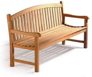 Teak Outdoor Curved Bench - Gloucester Range - 3 sizes (1.2m, 1.5m & 1.8m) - Picture 1 of 14
