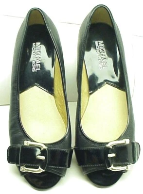 Michael Kors Negro Charol Punta abierta Plana Sin cordones Zapato Hebilla Talla 5.5M Foto 1 de 4