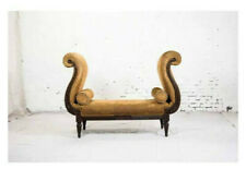 Henredon set 2 sofa French Settee Carved Gondola Form Bench Chaise Swirl Arms