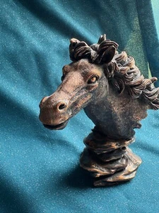 Horse head figure w copper-look finish 6" - Picture 1 of 2