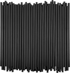 Einwegbecher Strohhalme - 10 cm hoch (schwarz, 250) - Bild 1 von 12
