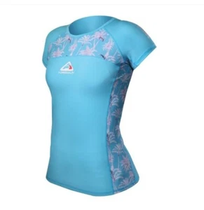 Adrenalin Short Sleeve Rashie Aqua Size 14 Womens Uv Sun Top UPF50+ Beach Swim - Picture 1 of 8