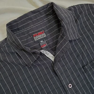 FUBU Black Striped Short Sleeve Button Down Size XXL - Picture 1 of 6