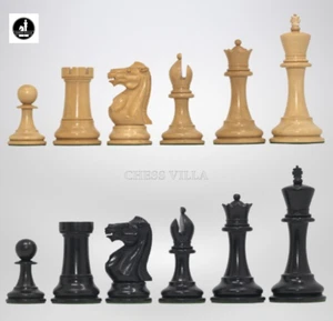 Juego de piezas de ajedrez Jacques Repro Staunton 1849 solo - ébano ponderado - 4,5" King - Imagen 1 de 8