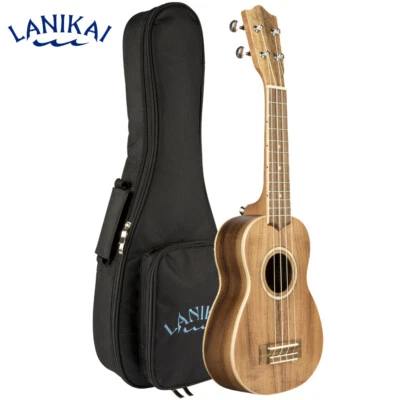 Lanikai ACST-S Solid Acacia Top Soprano Size Ukulele Natural with Padded Gig Bag - Image 1 of 4