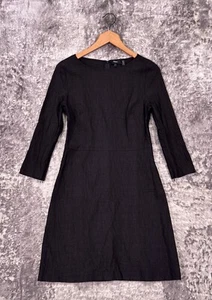 Theory Dress 8 Womens Kamillina Textured 3/4 Sleeve Boat Neck Mini - Picture 1 of 9