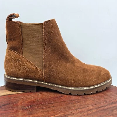 Steve Madden Thyra Botas Para Mujer 9.5M Marrón Gamuza Chelsea Lug Botines Foto 1 de 4