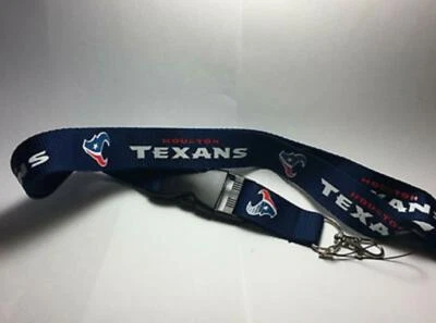 Houston Texans Lanyard ID Badge Key Chain Clip Face Mask Holder Strap Saver New - Image 1 of 4